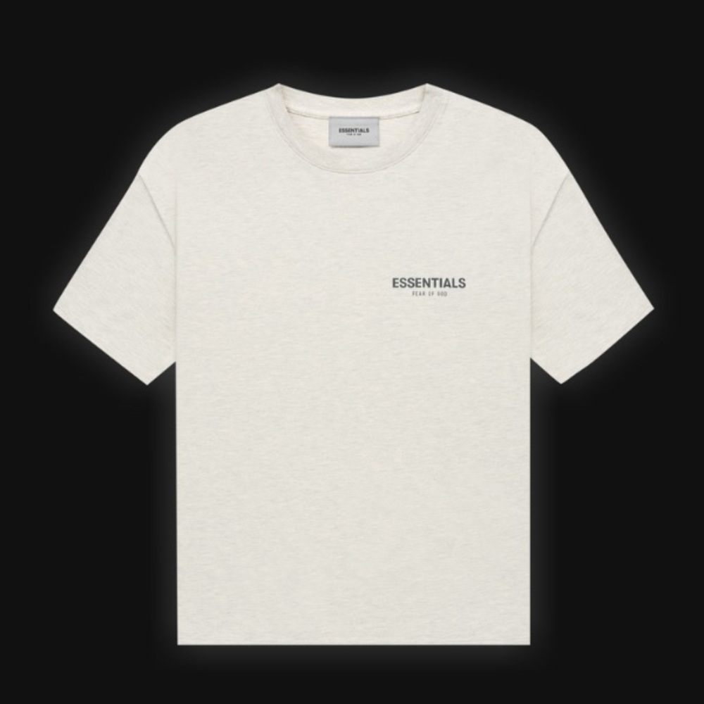 Fear of God Essentials Short Sleeve Tee Light Oatmeal Heather Size XS